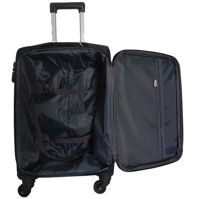 Lightweight Hand Carry on Cabin Soft Fabrictrolley Travel Suitcase with Iron Trolley