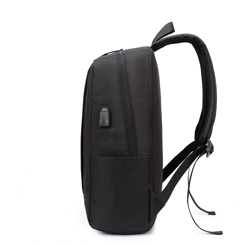 Fashion Nylon Mens Backpack Bag Black USB Charging Laptop Backpack Smart for 15.6inch