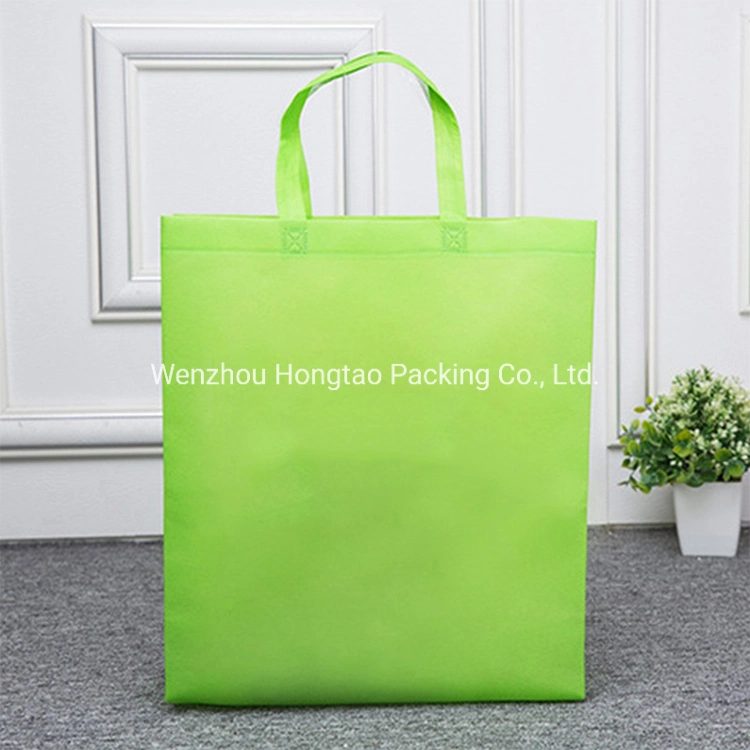 Eco-Friendly High Quality Recycled Custom Logo Printing Once Formation Reusable Shopping Non-Woven PP Carrier Bag with Handle