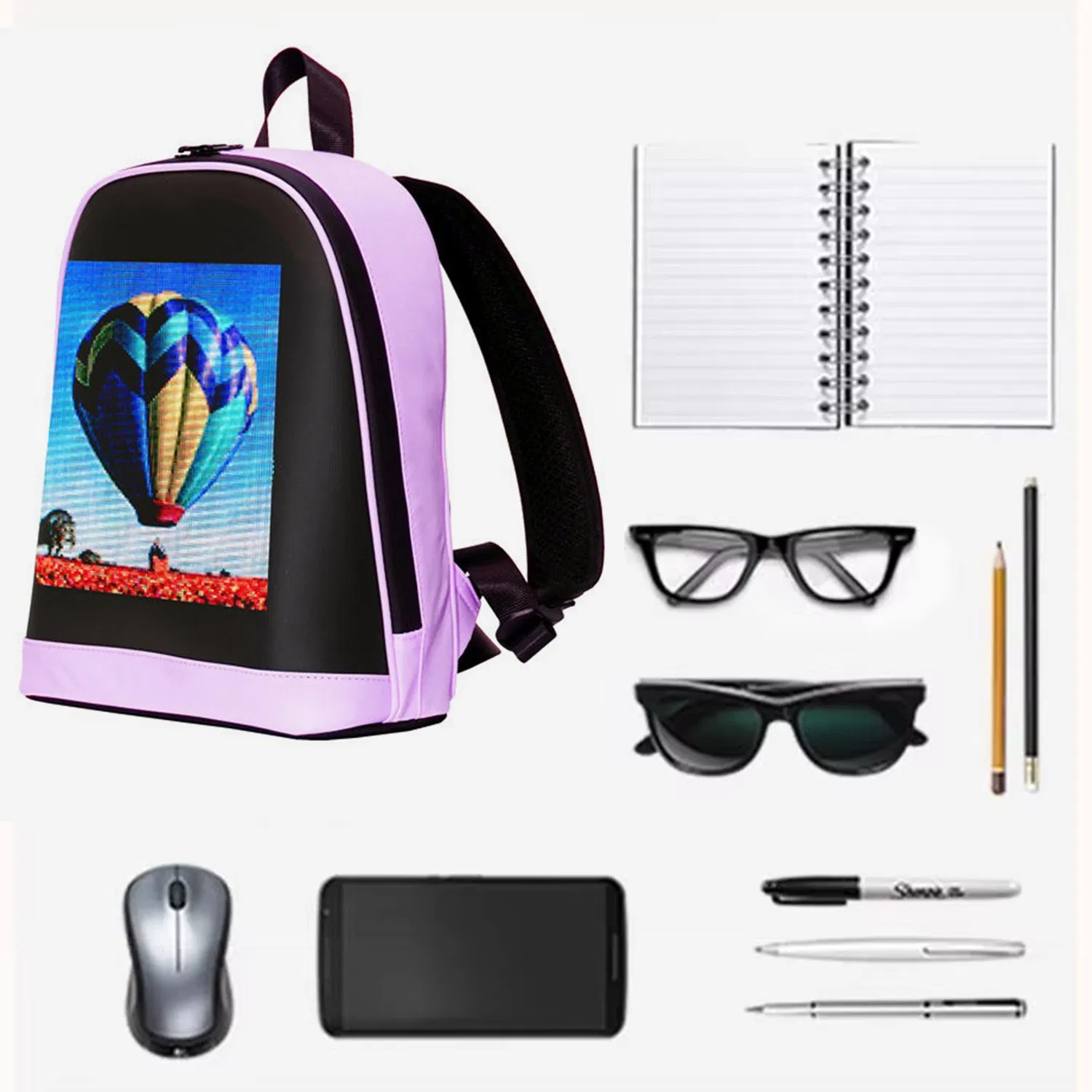 Luxury Unisex Smart Waterproof School Bags LED Screen Travel Backpack USB Charging