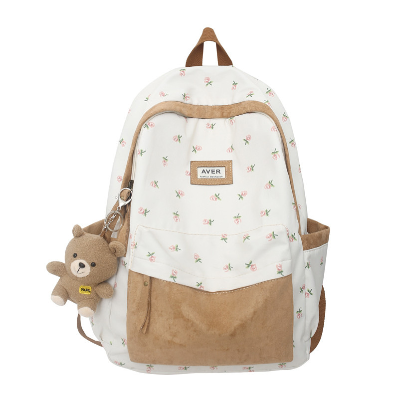 Female College Student Design Sense Instagram Style Backpack, Student Forest Series Large Capacity Spring Original Niche Backpack