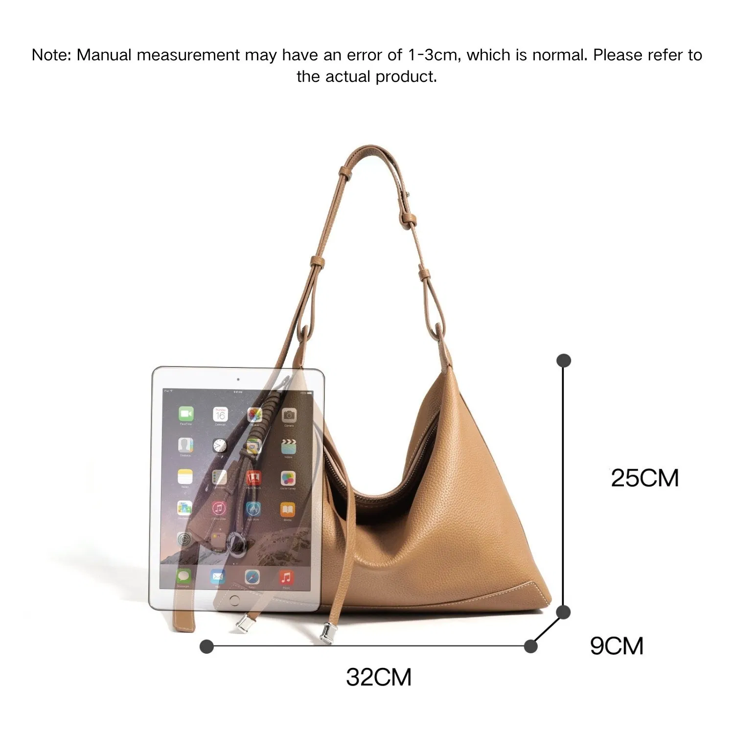 High-Quality Soft Leather Tote Bag for Women, Fashionable Zipper Shoulder Handbag, Versatile Work and Casual Purse