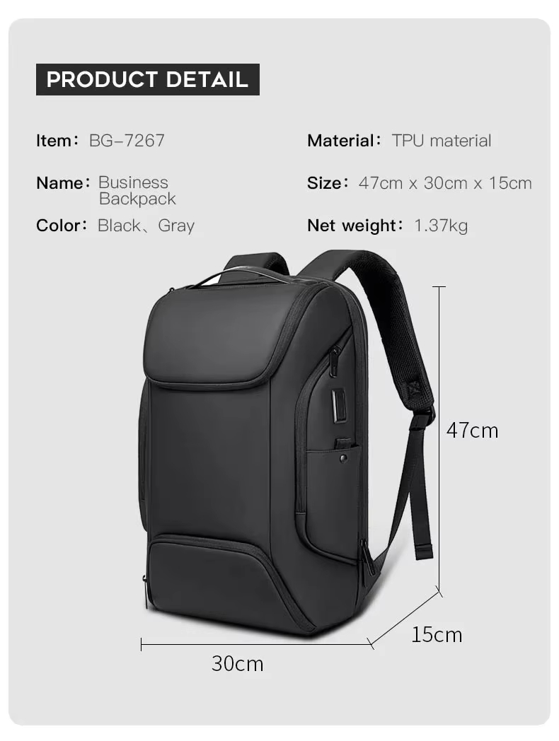 Multifunctional Smart Laptop Backpack for Men Business Travel Back Packs with USB Charging Port Travel Bagpack