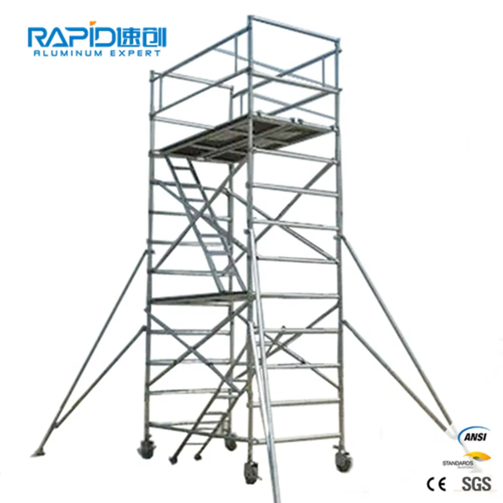 Aluminum Mobile Ringlock Scaffold Tubular Frame Steps Scaffolding System