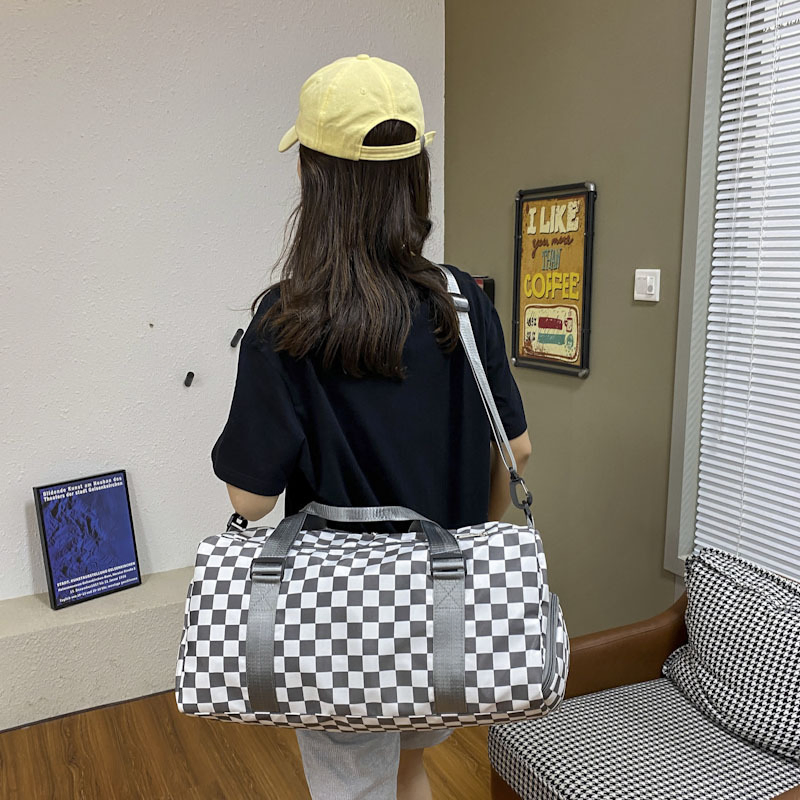 Wholesale Custom Luxury Designer Checkerboard Travel Luggage Fashion Multifunctional Swimming Fitness Duffle Storage Bag