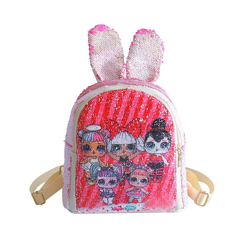 Sequined Backpack Cartoon Cute Little Ears Clutch Bag Luxury Bag Designer Handbags Fashion Bag Lady Bag Travel Backpack