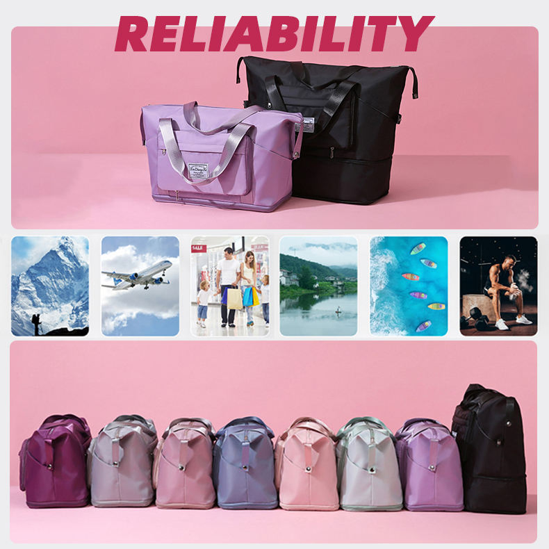 Beauty Large Capacity Low MOQ Hot Sell Fashionable High Quality Promotion Duffel Dry Wet Separation Sport Gym Durable Foldable Travel Bag