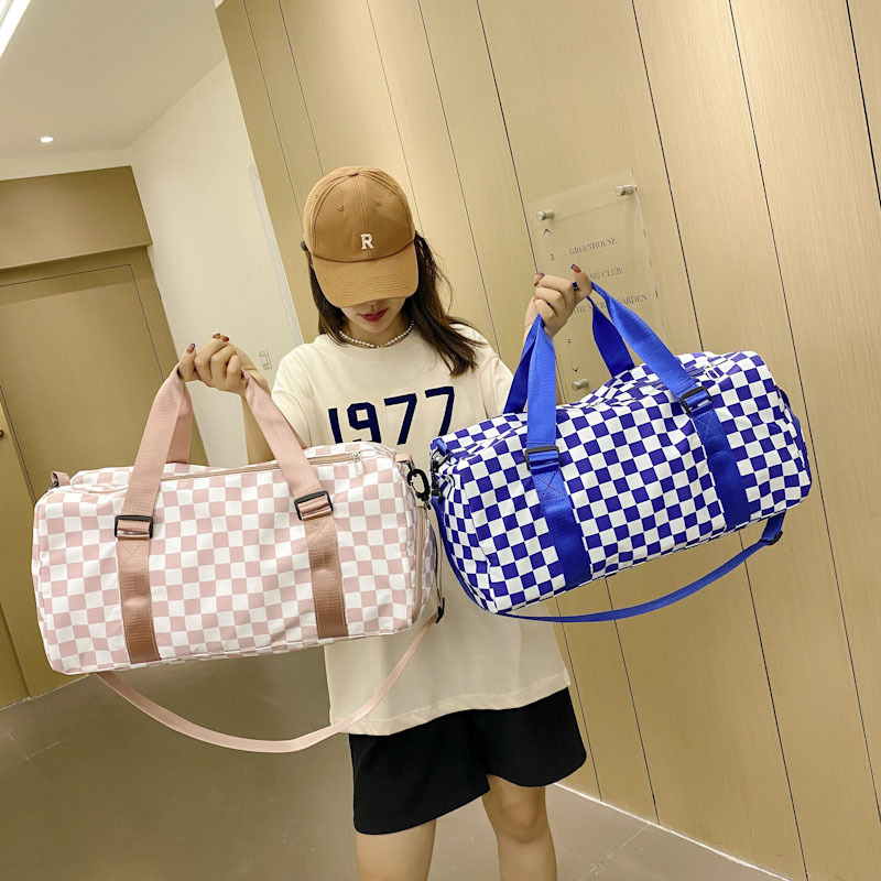 Wholesale Custom Luxury Designer Checkerboard Travel Luggage Fashion Multifunctional Swimming Fitness Duffle Storage Bag