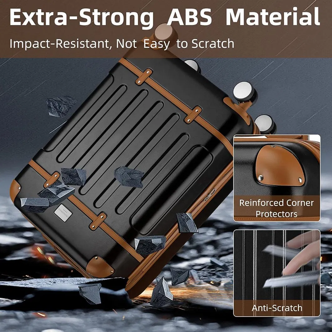 360 Spinner Wheels Combination Lock Water-Resistant Resilient Suitcase Wheeled Fashion Business ABS Hard Shell Trolley Travel Luggage