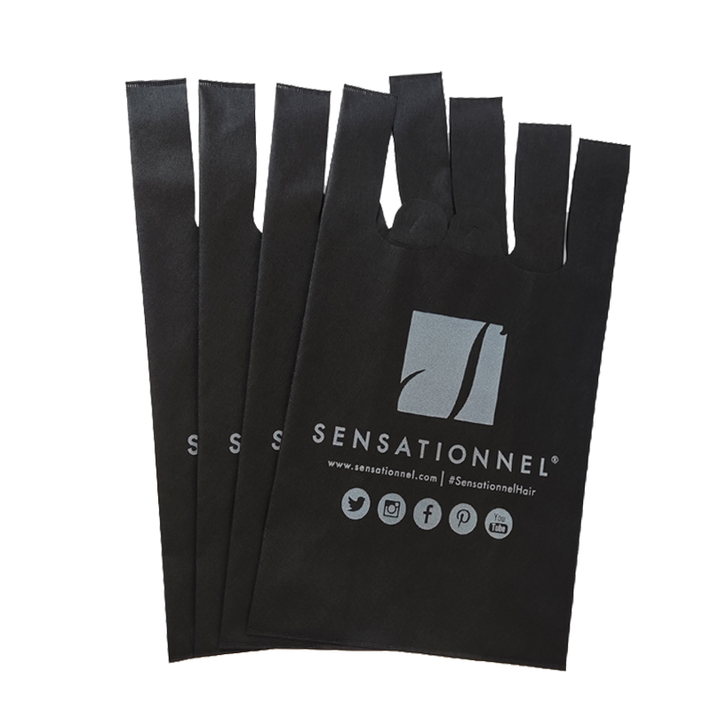 Screen Printed Eco-Friendly Recycled Reusable Non-Woven Tote Bag Grocery T-Shirt Shopping Bag