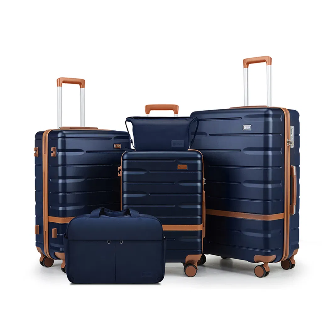 Shatterproof Multi-Directional Rubber Wheels Telescopic Stainless Steel Handle Tsa Lock Expandable Capacity Aluminum Trolley Travel Luggage Set