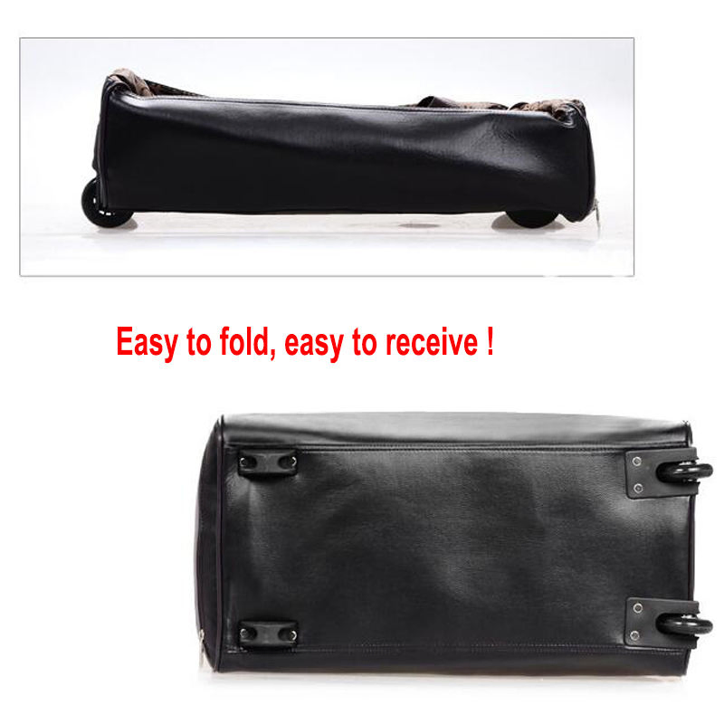 Outdoor Stylish Black Rolling Duffle Bag for Travel and Sports