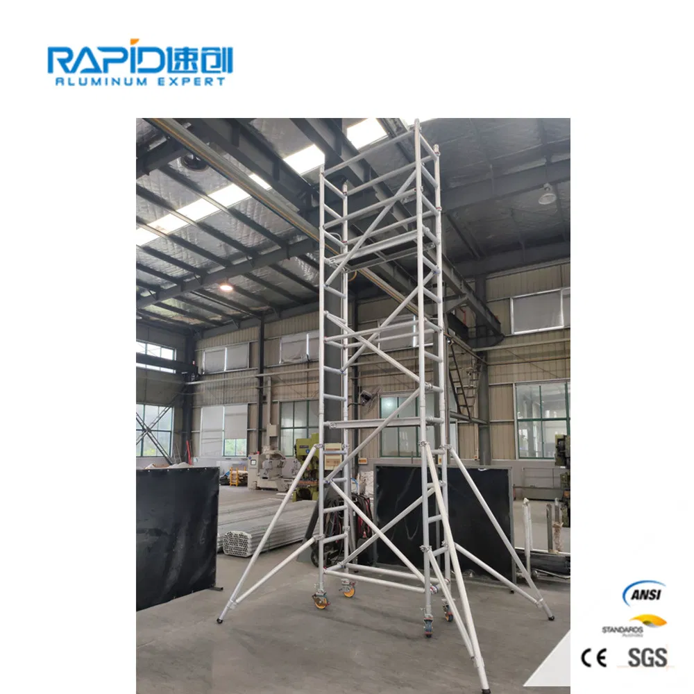 Aluminum Scaffold Mobile Ringlock Tubular Frame Steps Scaffolding System