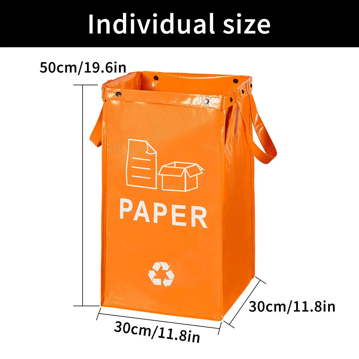 Custom Full Color Printing PP Woven Dustbin Reusable Waste Storage Bag Recycled Eco Friendly Carry Garbage Bag with Logo Printed