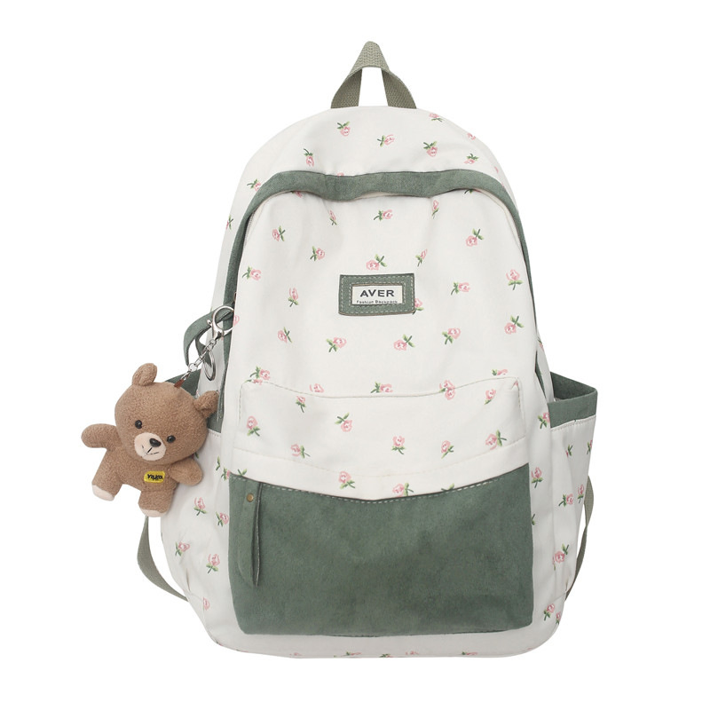 Female College Student Design Sense Instagram Style Backpack, Student Forest Series Large Capacity Spring Original Niche Backpack