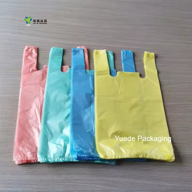 PE Blue Custom Print T Shirt Shopping Bags Have Grs Certification 100 Recycled Durable Eco-Friendly Polyester Carry Bag with Own Logo