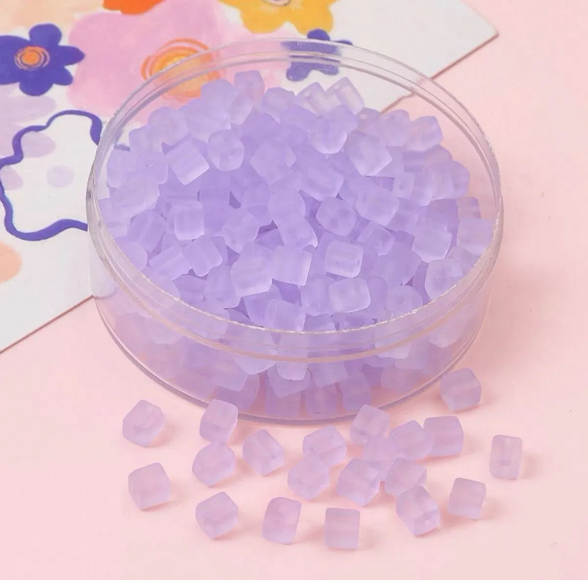 Cube Glass Seed Beads High Quality 25kg MOQ Round Hole Options