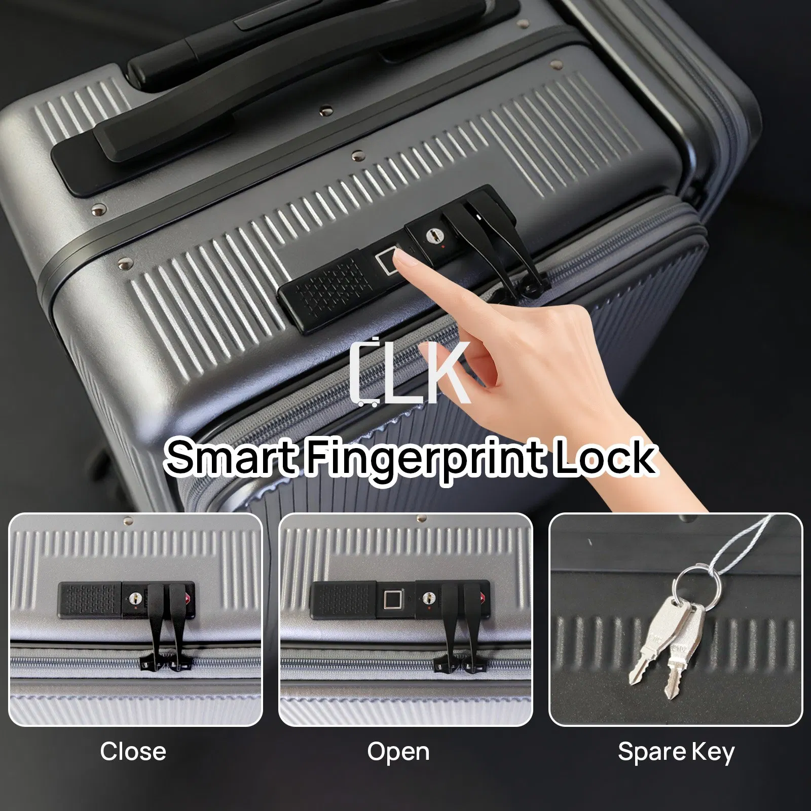 Heavy-Duty Trolley Bag Featuring Fingerprint Lock Built-in Scale Magnetic Detachable Accessory Bag Removable Wheel System