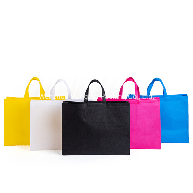 Eco-Friendly High Quality Recycled Custom Logo Printing Once Formation Reusable Shopping Non-Woven PP Carrier Bag with Handle