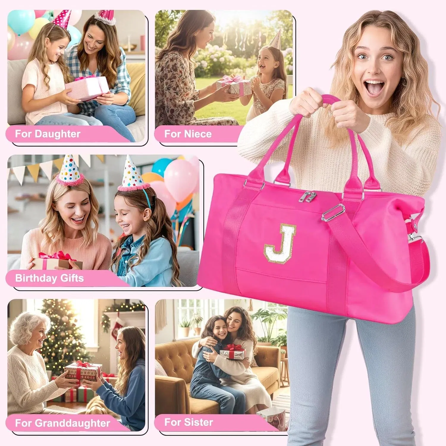 OEM Lightweight Quilted Towel Embroidery Duffle Bag for Sports and Travel