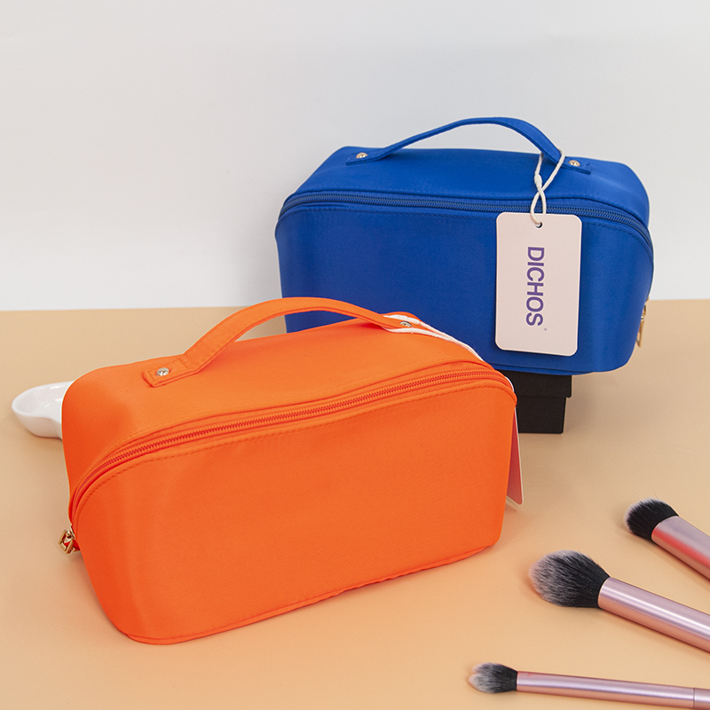 Women Colorful Hot Sell Custom Promotion Makeup Beauty Portable PU Leather Waterproof Toiletry Pouch Travel Fashion Multifunctional Brush Cosmetic Bag