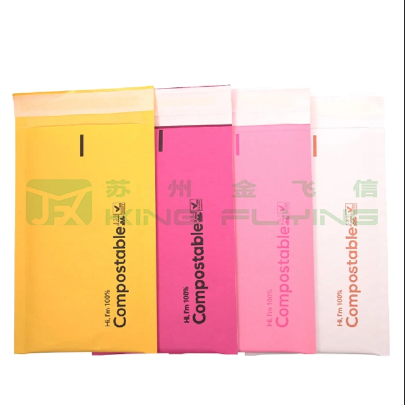 Recycled Kraft Paper Bubble Custom Printed Eco Friendly Biodegradable Shipping Mailing Bag