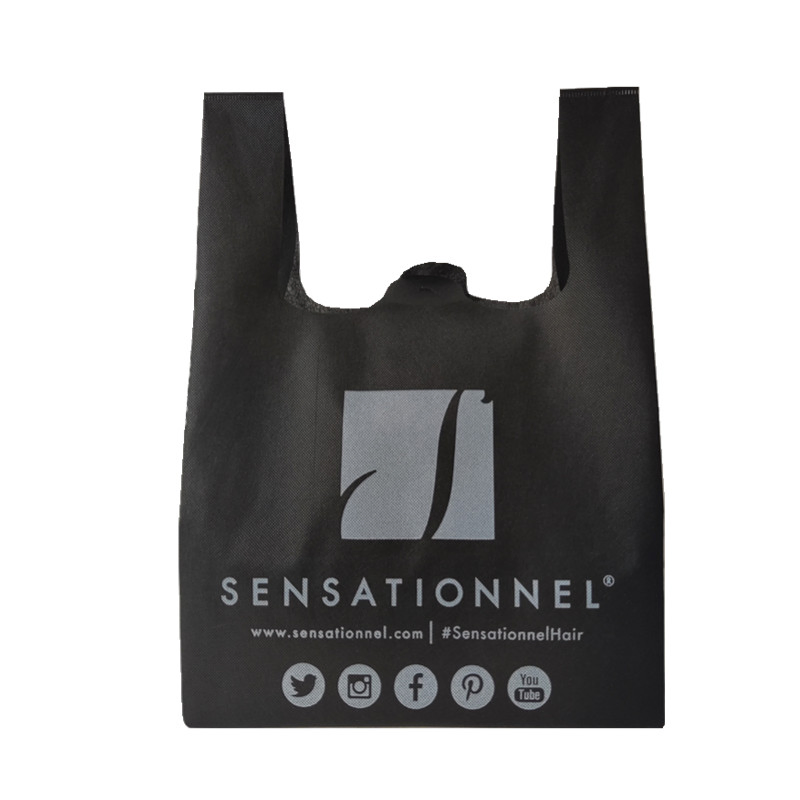 Screen Printed Eco-Friendly Recycled Reusable Non-Woven Tote Bag Grocery T-Shirt Shopping Bag