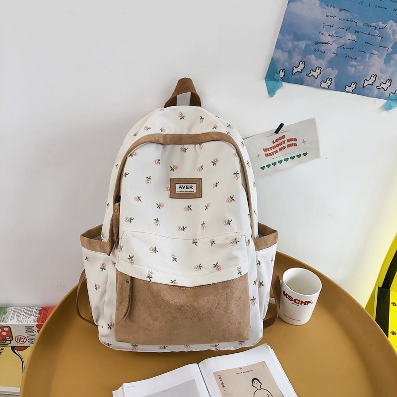 Fashion Little Cute Flowers Printed Travel School Casual Backpack