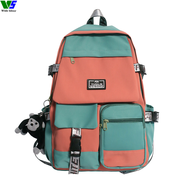 Wide Silver Special Counter Kids Backpacks with Cartoon Design Plush Toy 2024