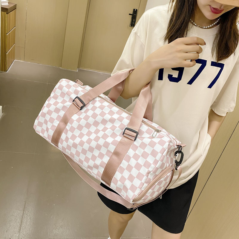 Wholesale Custom Luxury Designer Checkerboard Travel Luggage Fashion Multifunctional Swimming Fitness Duffle Storage Bag