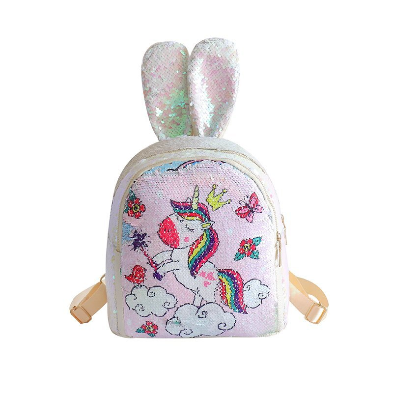 Sequined Backpack Cartoon Cute Little Ears Clutch Bag Luxury Bag Designer Handbags Fashion Bag Lady Bag Travel Backpack
