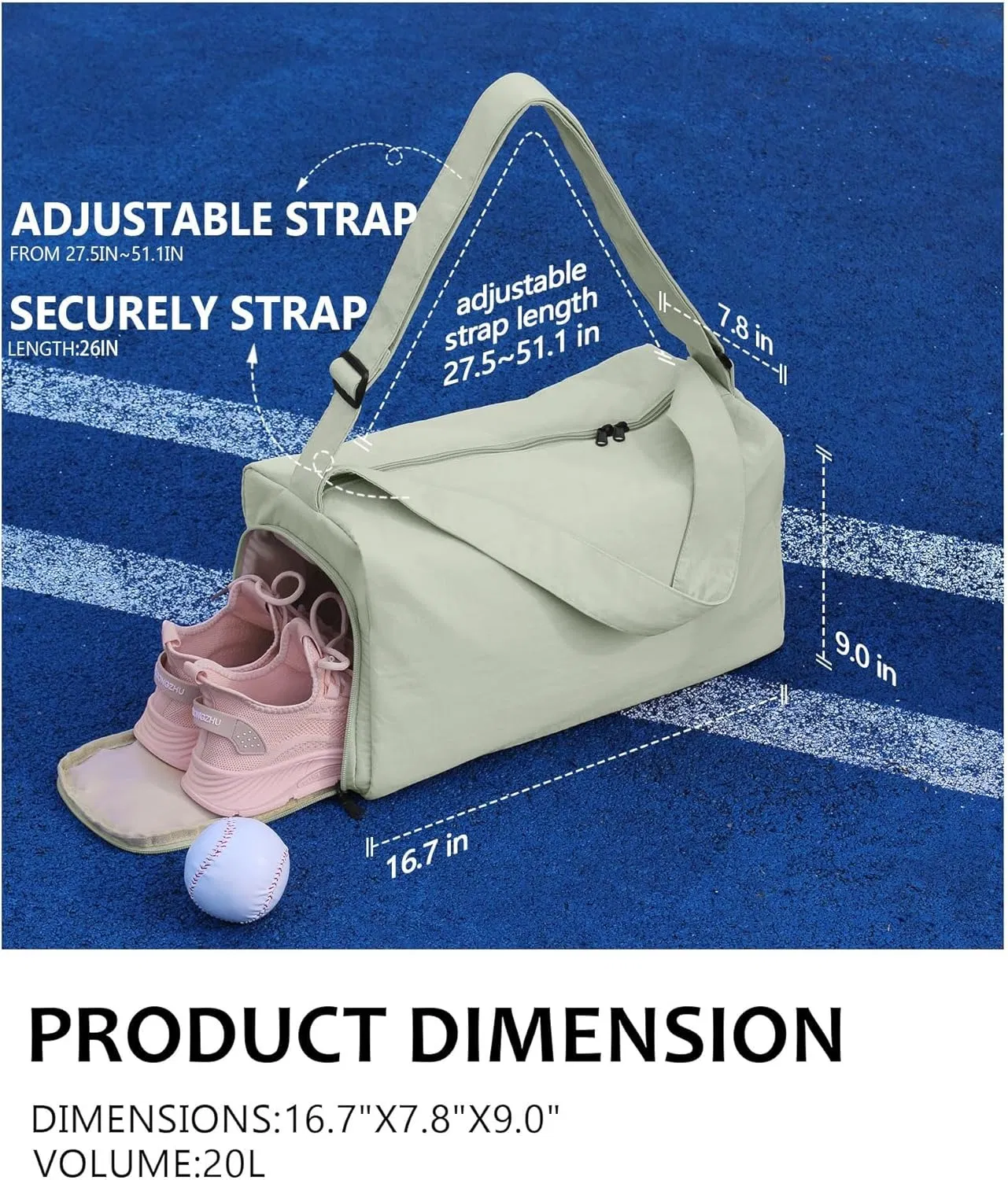 Foldable Lightweight Men's Waterproof Luggage Bag, Airplane Sports Gym Tote Bag, Travel Weekend Overnight Bag