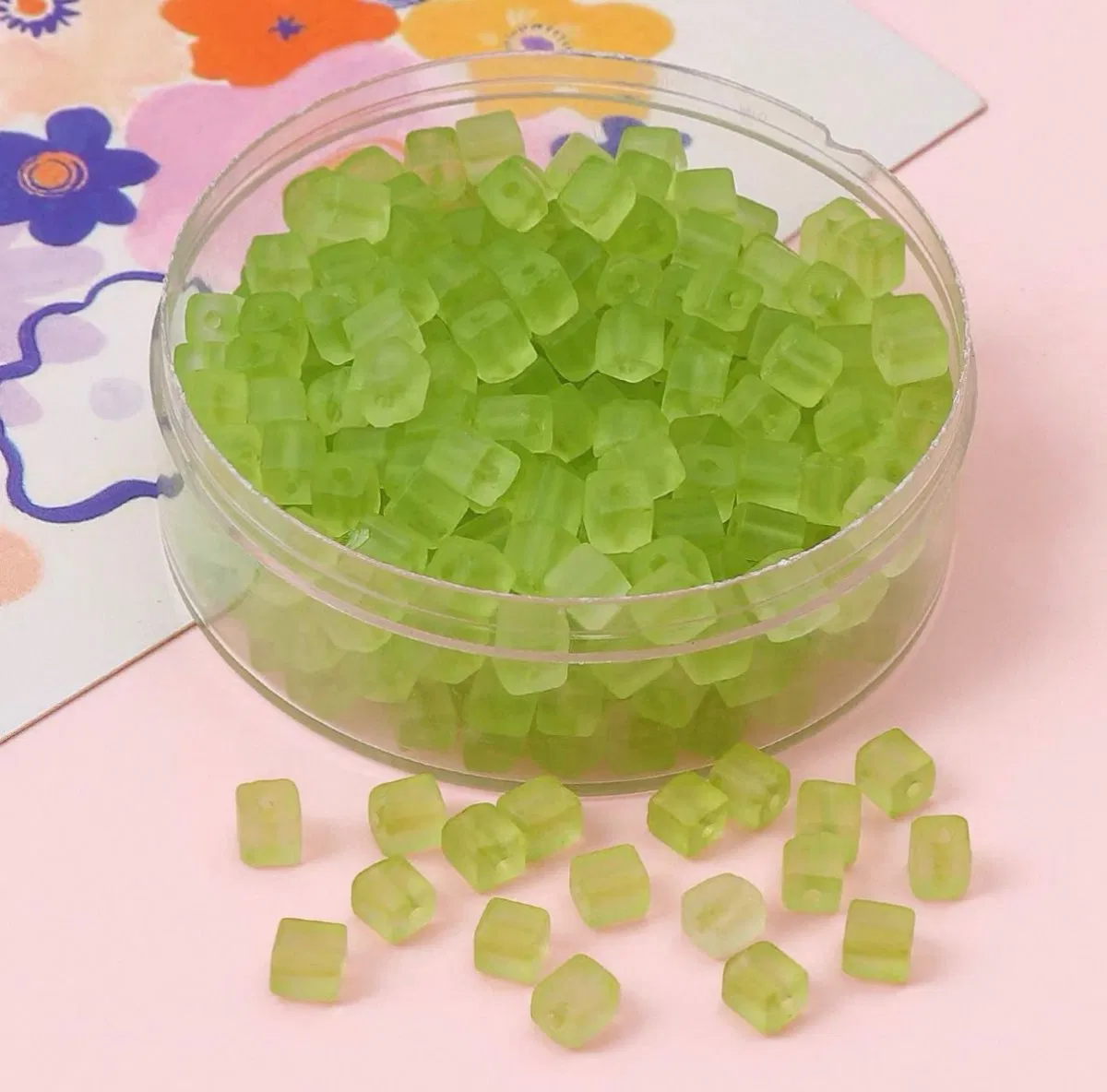 Cube Glass Seed Beads High Quality 25kg MOQ Round Hole Options