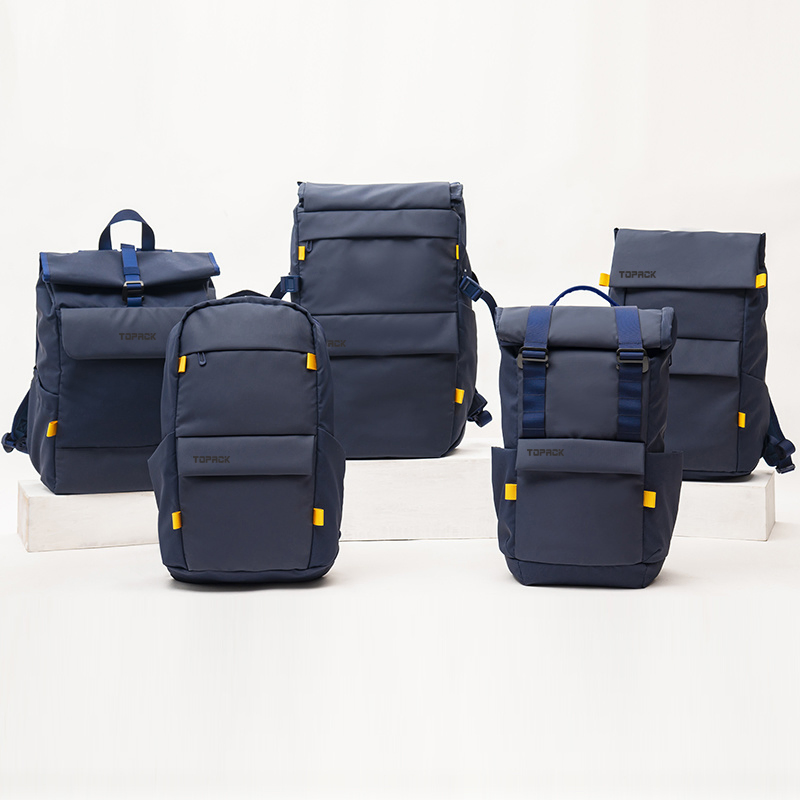 Blue Business Backpack Large Capacity Travel Backpack Simple Laptop Backpack Lightweight Multifunctional Backpack Series