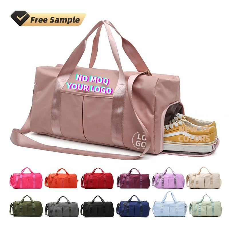 Fashion Promotion Custom Dry Wet Sport Duffel Holdall Training Yoga Travel Overnight Weekend Shoulder Tote Shopping Shoes Compartment Gym Bag