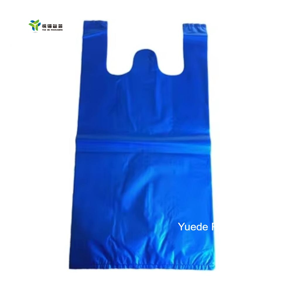 PE Blue Custom Print T Shirt Shopping Bags Have Grs Certification 100 Recycled Durable Eco-Friendly Polyester Carry Bag with Own Logo