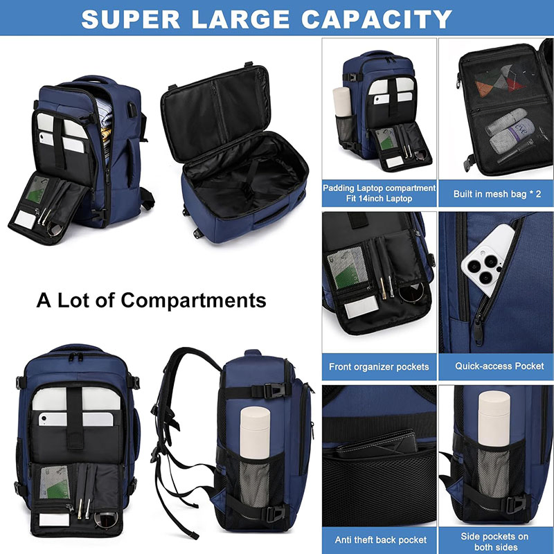 Underseat Carry-on Bag 20L Small Hand Luggage Rucksack Cabin Size for Airplanes Flight Travel Backpack