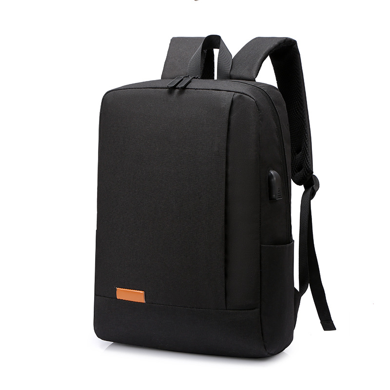 Fashion Nylon Mens Backpack Bag Black USB Charging Laptop Backpack Smart for 15.6inch