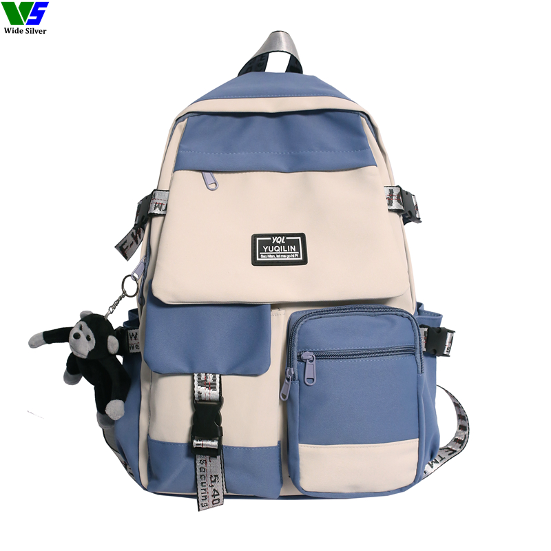 Wide Silver Special Counter Kids Backpacks with Cartoon Design Plush Toy 2024