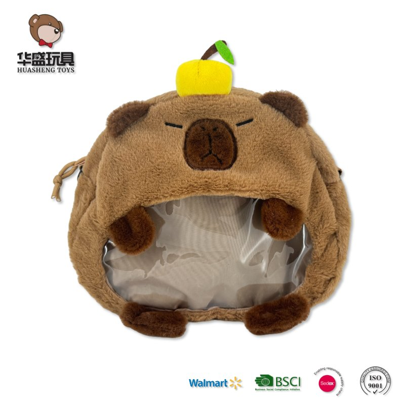 Cute Cartoon 40cm Capybara Plush Backpack Unisex Capibara School Bag with Anti-Theft Feature