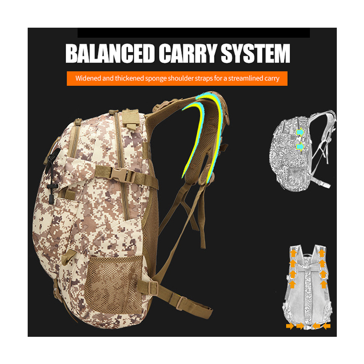 Tactical Double Shoulder Backpack Multi Functional Outdoor Military Camouflage Sports Hiking Mountaineering Travel Backpack 3p Tactical Pack