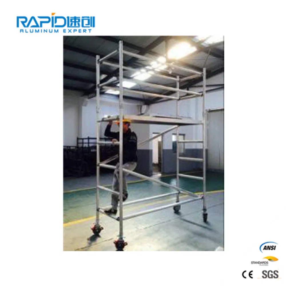 Aluminum Mobile Ringlock Tubular Frame Steps Scaffold Scaffolding System