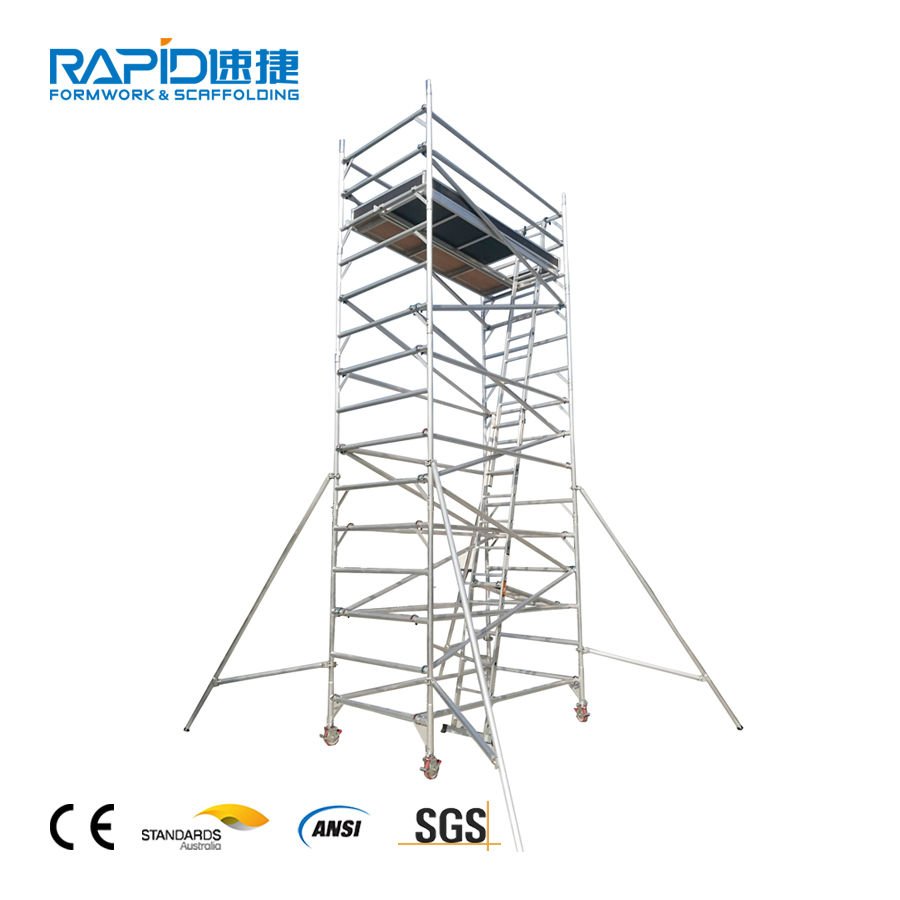 Aluminum Scaffold Frame Tubular Steps Mobile Ringlock Scaffolding System
