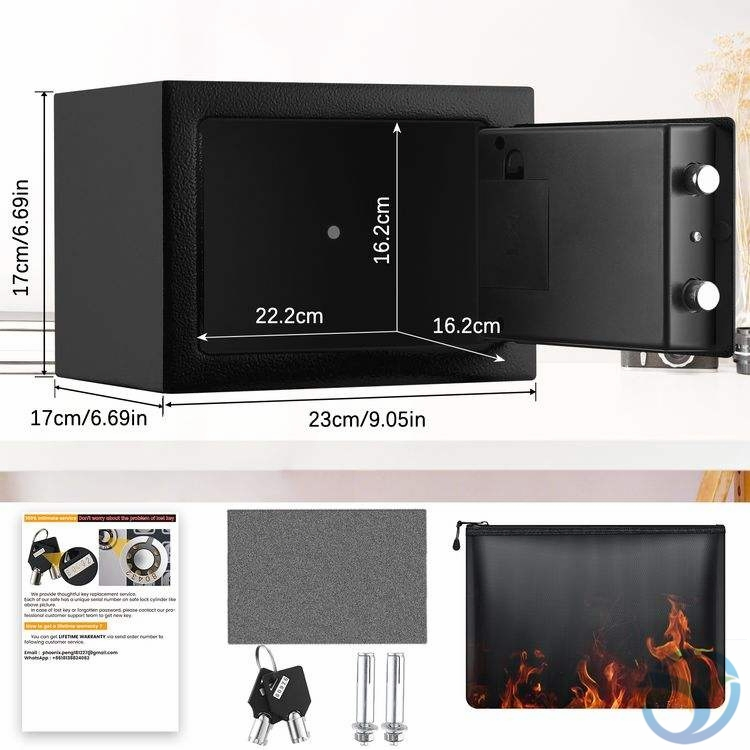 Compact Fireproof Mini Safe with Digital Keypad and Document Protection Security Features
