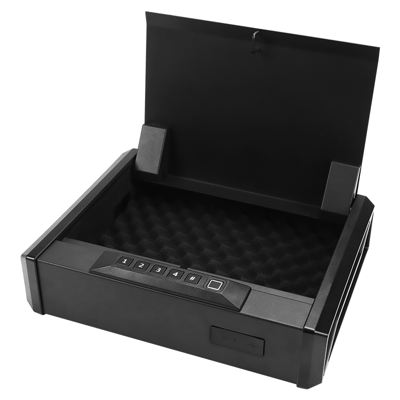 Safety Device Hidden Portable Hand Gun Safe Fingerprint Biometric