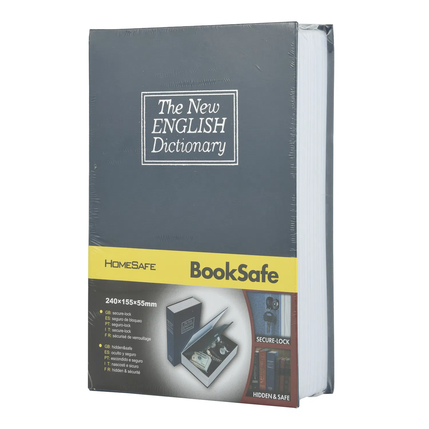 Book Dictionary Size Hidden Inside Steel Box Keep Jewelry Cash Watch Security Key Lock Book Safe