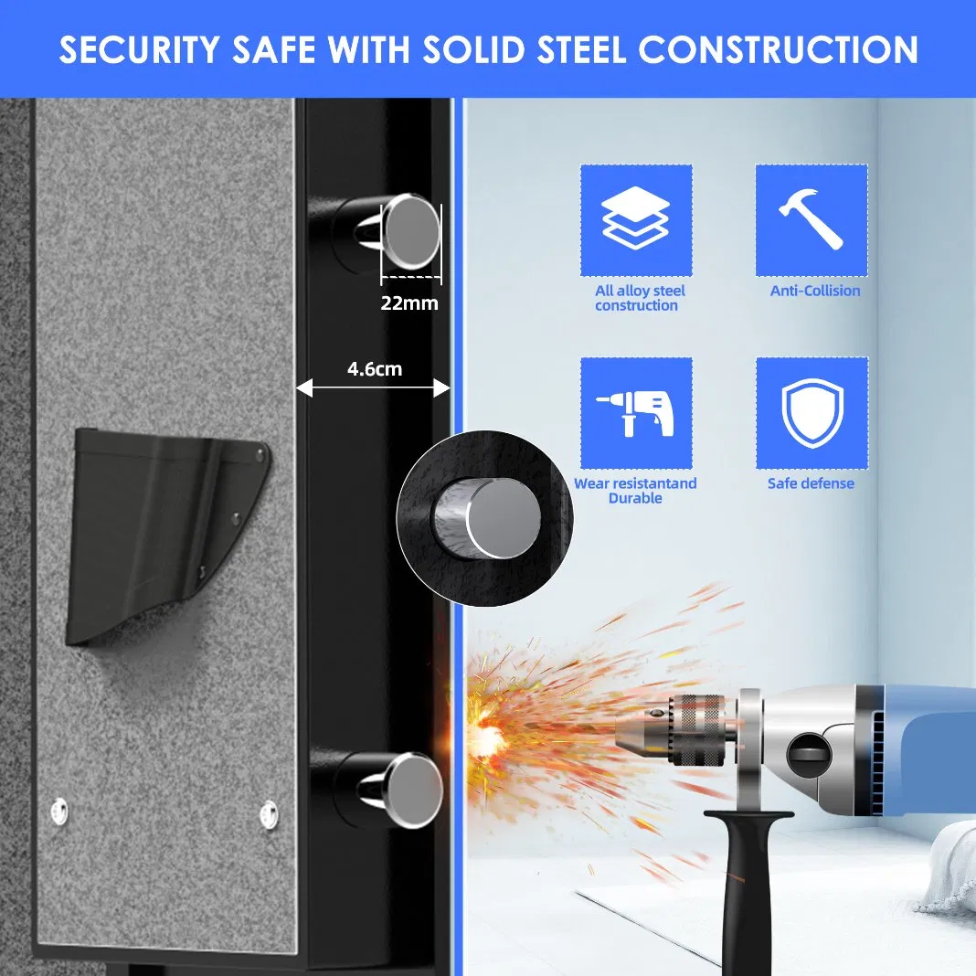 Higher Quality Home Fingerprint Electronic Gun Safe Storage Wall Mounting Gun Cabinet