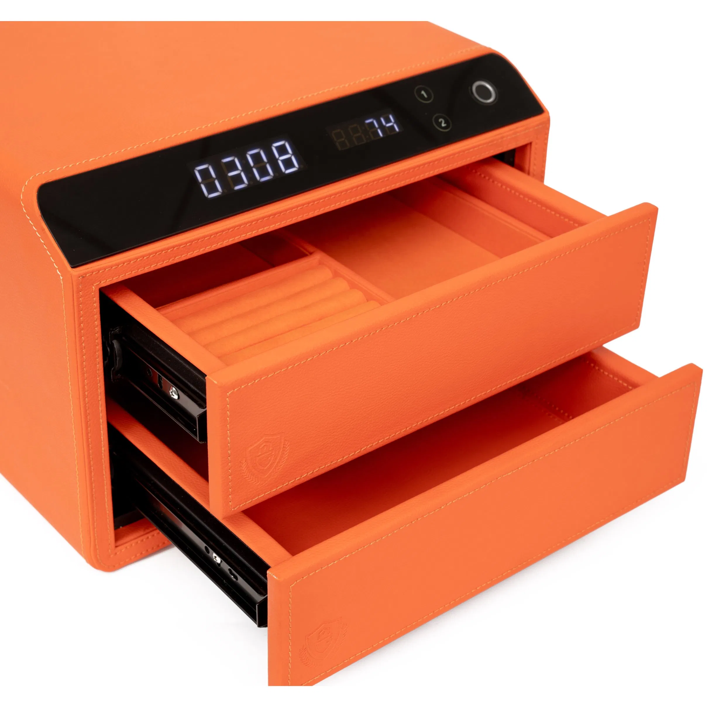 Smart Leather Safe Household Fingerprint Digital Biometric Jewelry Security Drawer Safe