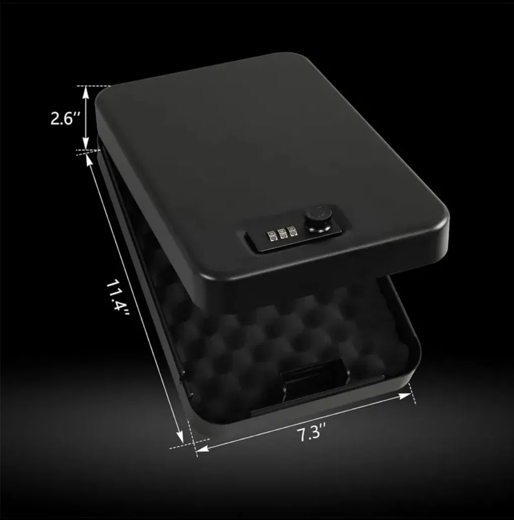 Gun Safe with Anti-Theft Function, Portable Lock Quick Access Box for Guns and Valuables, Gun Lock Box for Home Nightstand Car