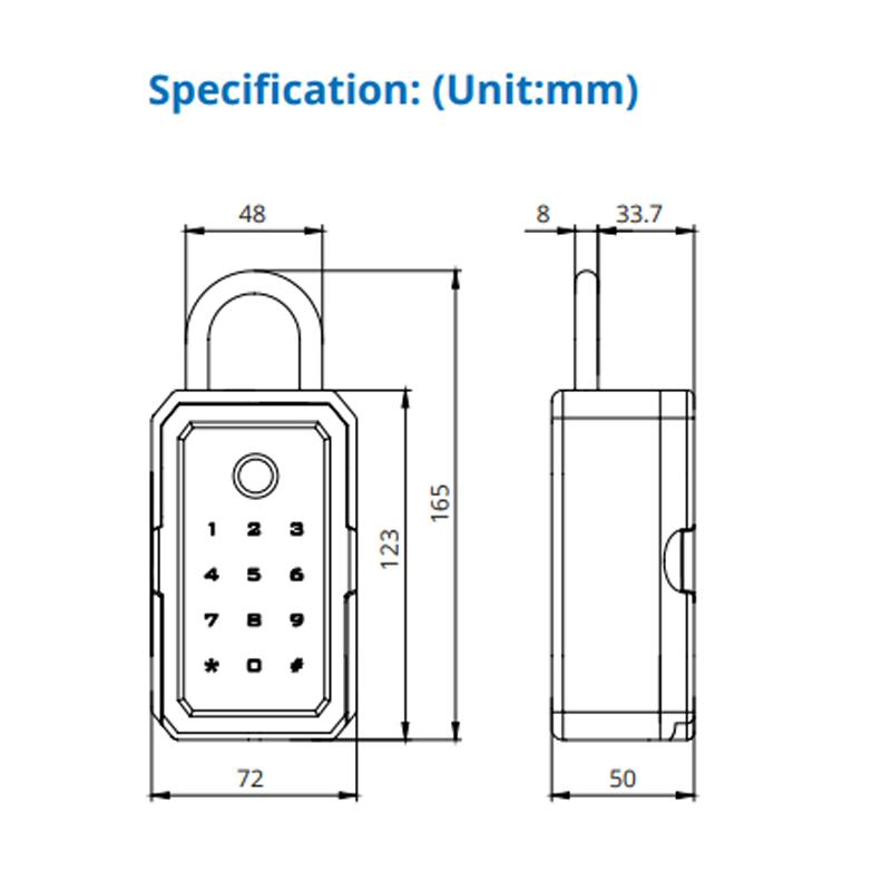 Electronic Digital Fingerprint Smart Keybox Wall Mounted Safe Storage